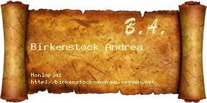 Birkenstock Andrea névjegykártya